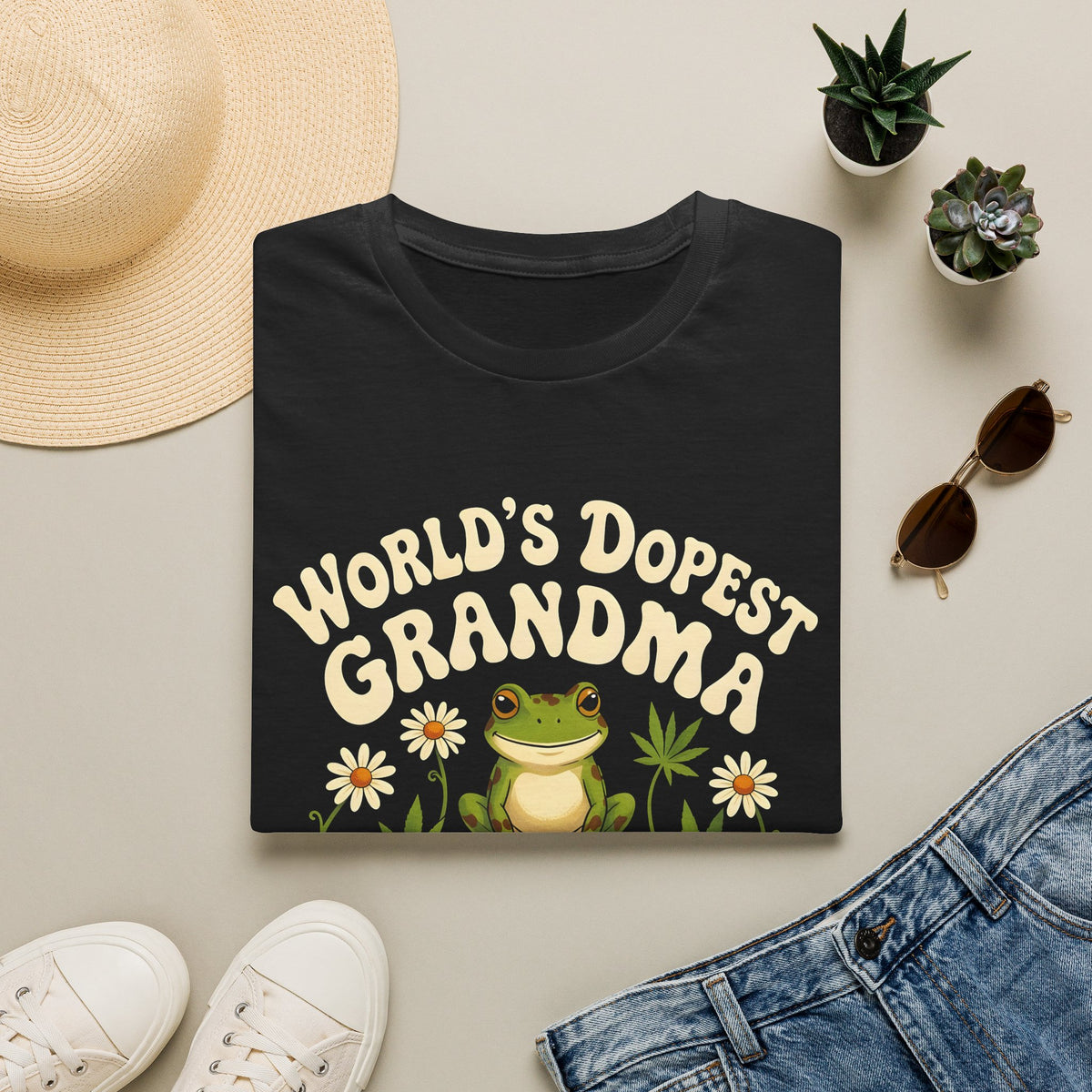 World's Dopest Grandma Tee – Frog on Mushroom