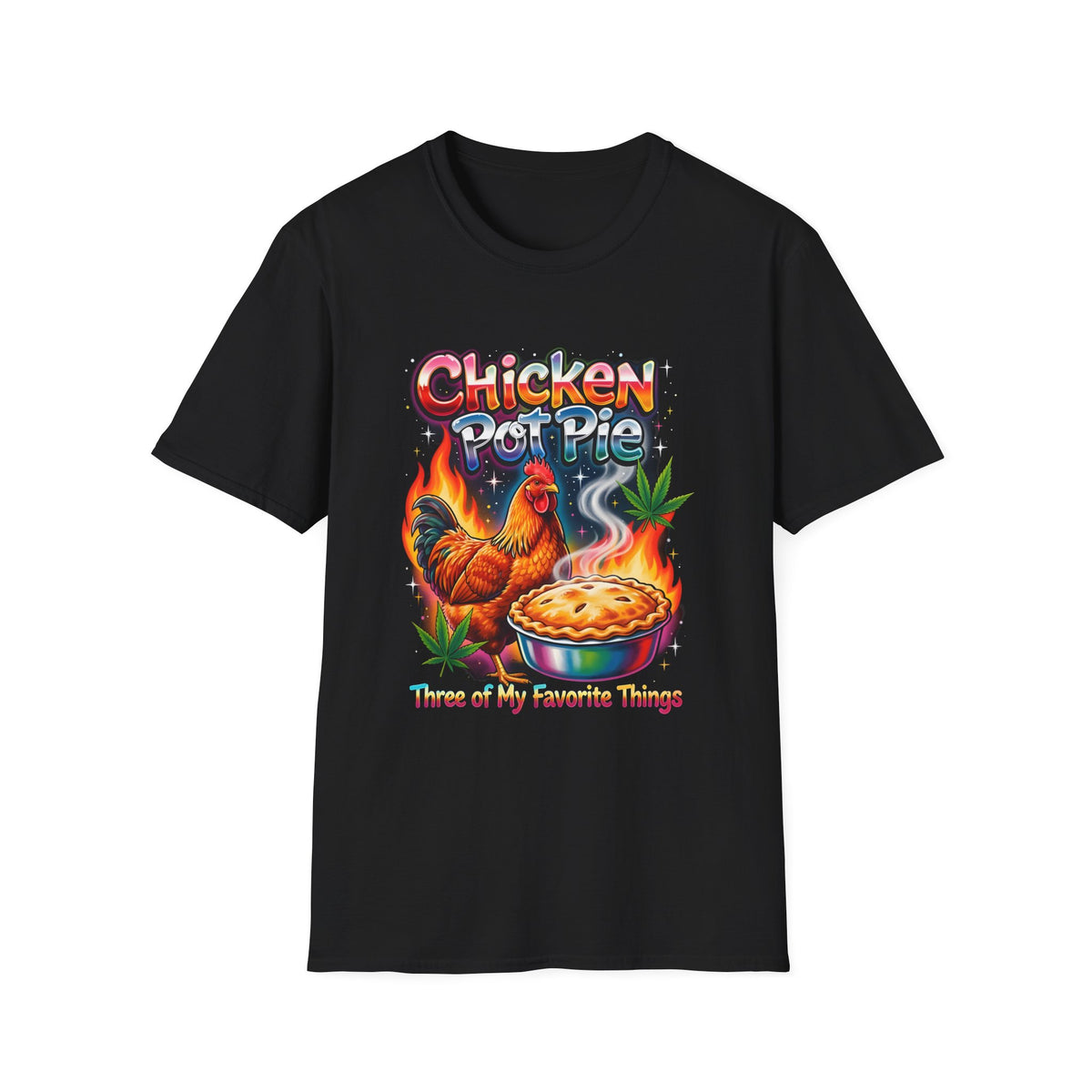 Retro Chicken Pot Pie 420 graphic tee, vintage 90s poster style