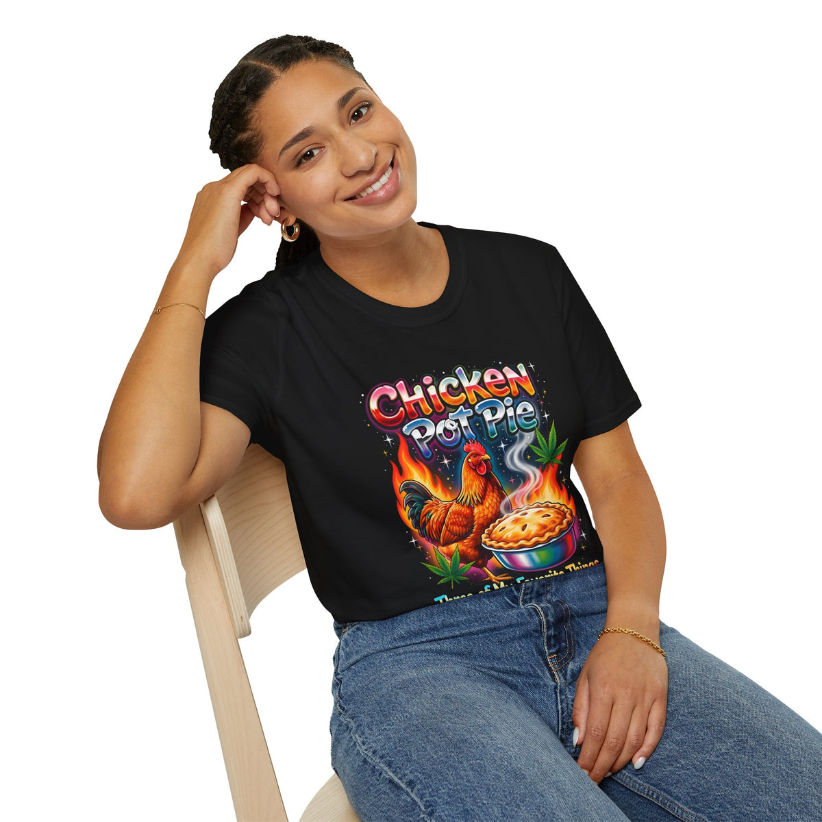 Retro Chicken Pot Pie 420 Tee – Vintage 90's Poster Style