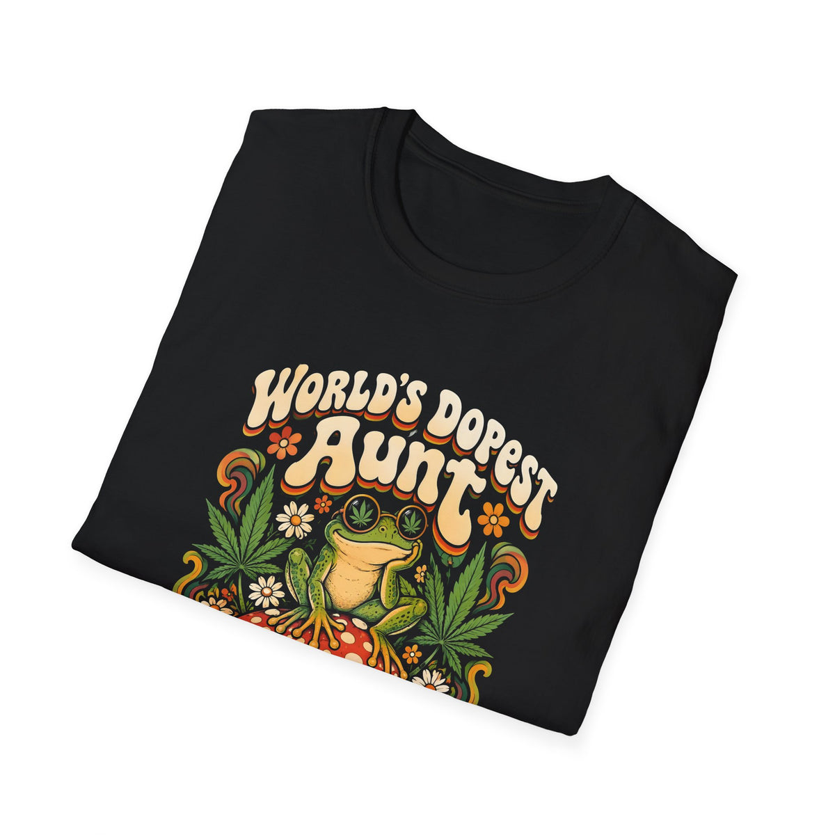 World's Dopest Aunt Tee – Mushroom Botanical Graphic T-Shirt