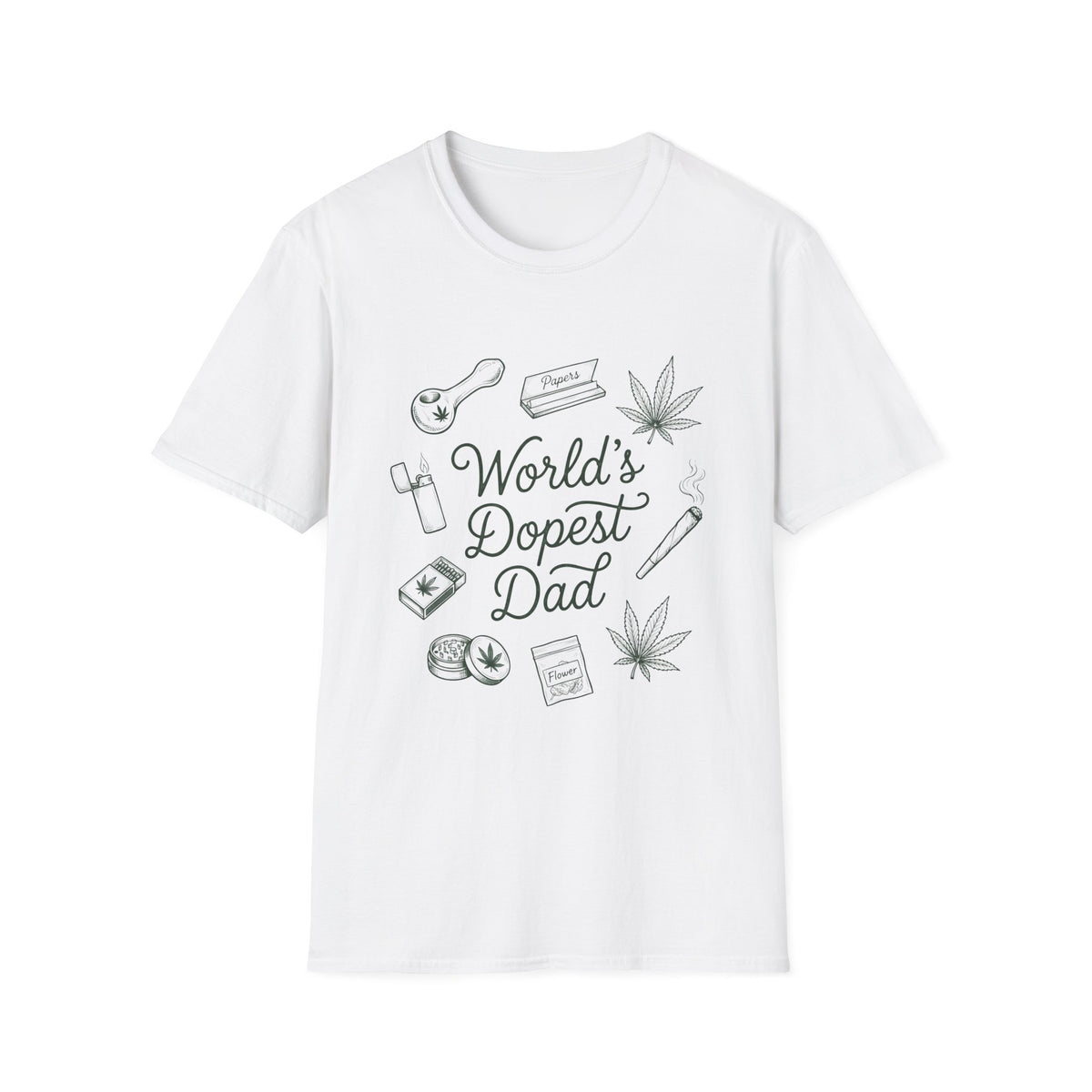 World's Dopest Dad graphic tee in white