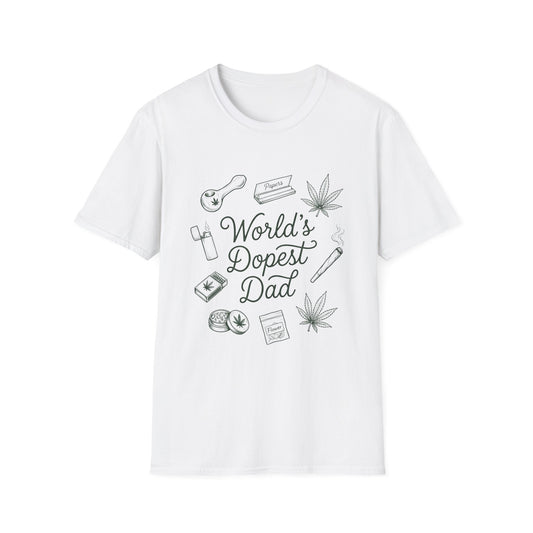 World's Dopest Dad graphic tee in white