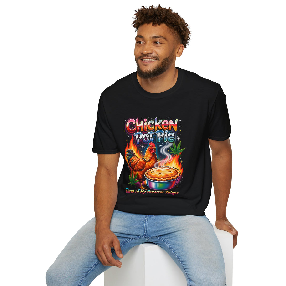 Retro Chicken Pot Pie 420 Tee – Vintage 90's Poster Style