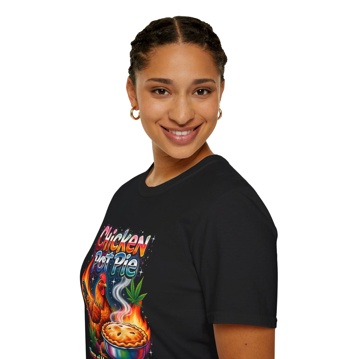 Retro Chicken Pot Pie 420 Tee – Vintage 90's Poster Style