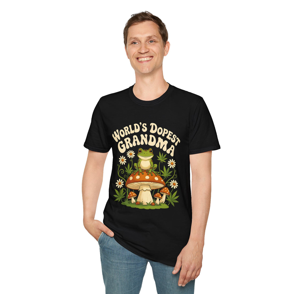 World's Dopest Grandma Tee – Frog on Mushroom