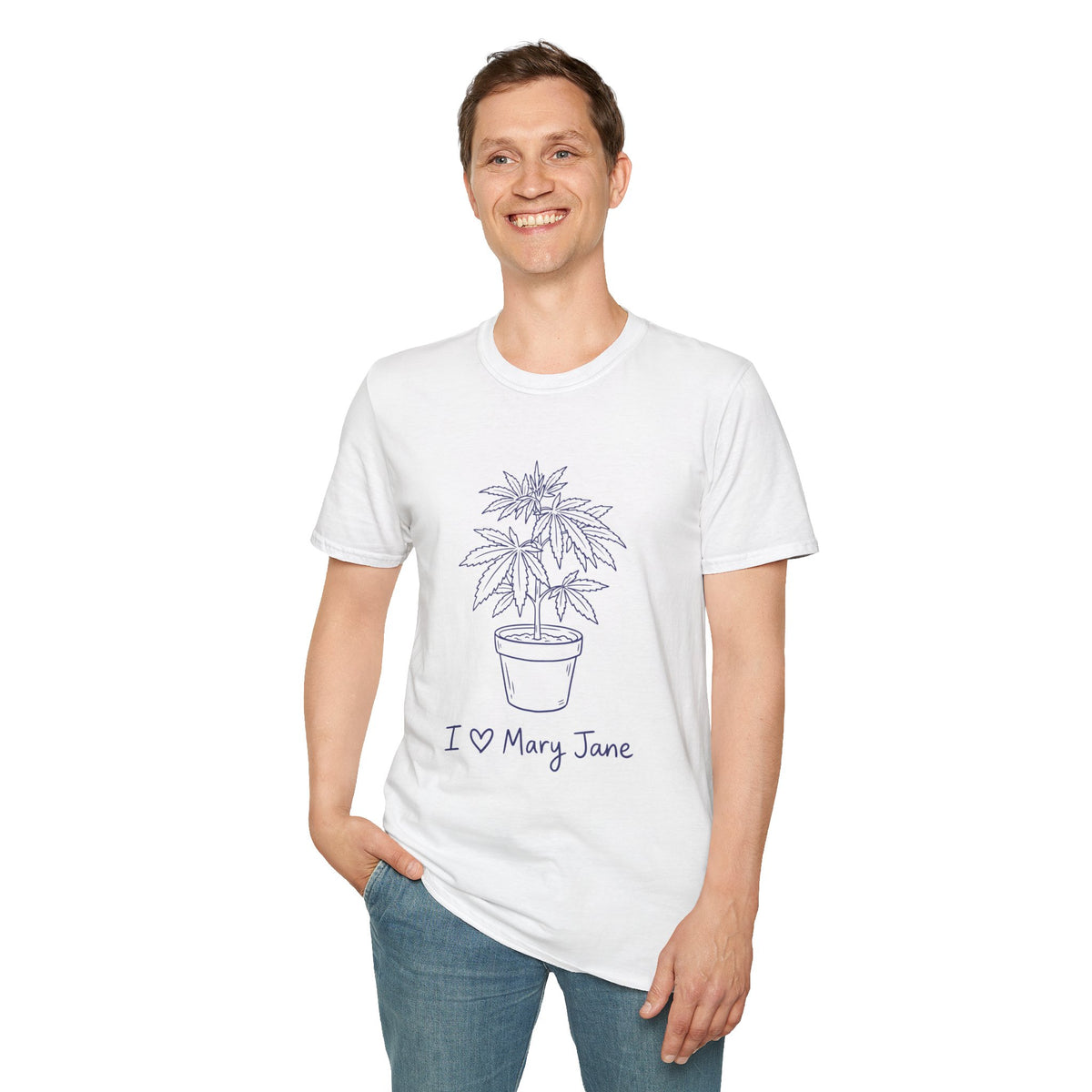 I Love Mary Jane Tee – Botanical Cannabis Plant Graphic