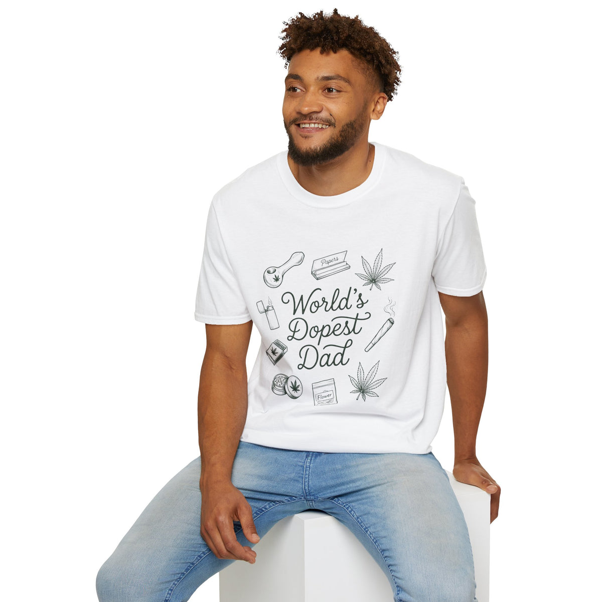 World's Dopest Dad Tee – Funny 420 Gift for Dad