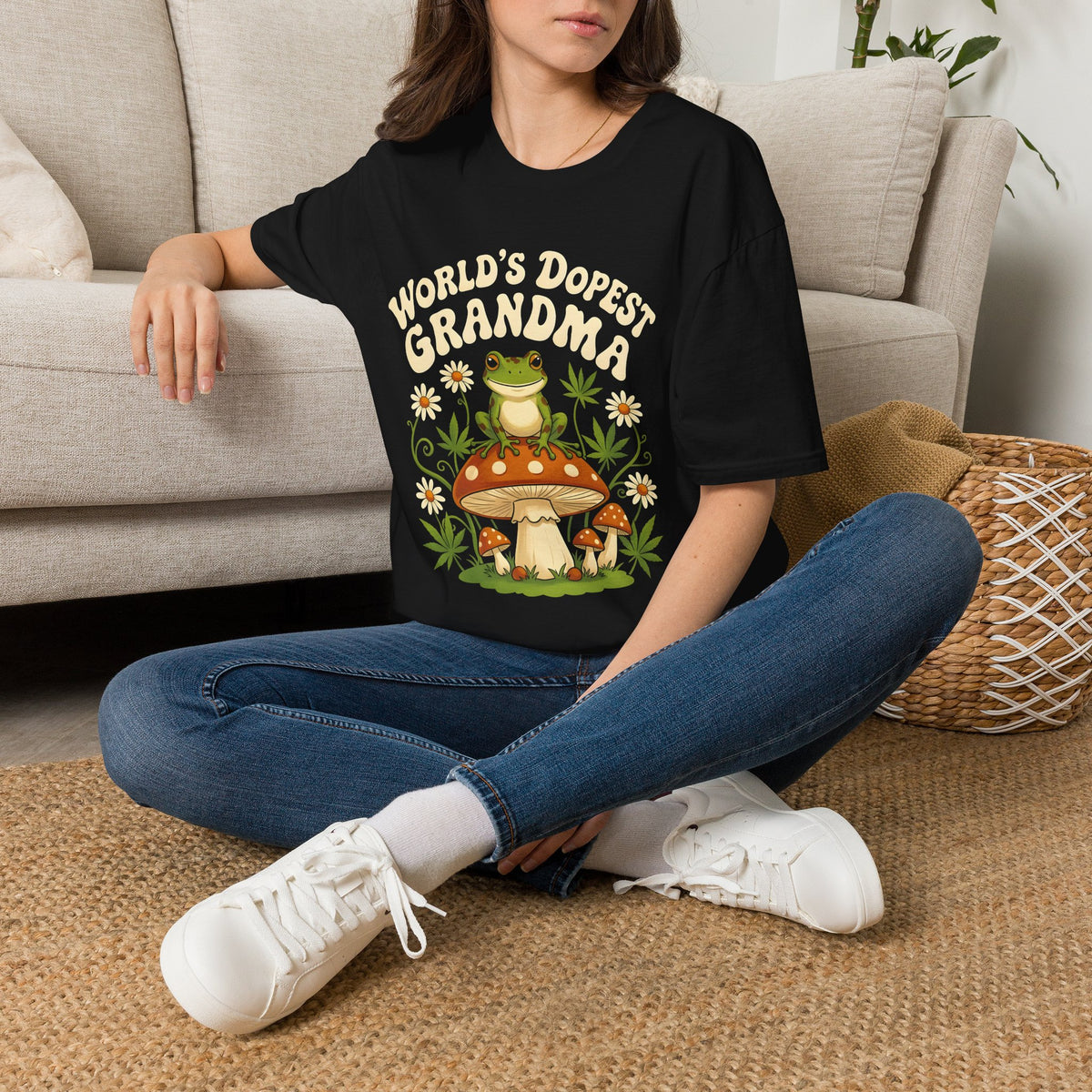 World's Dopest Grandma Tee – Frog on Mushroom