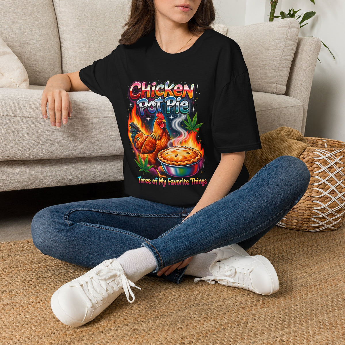 Retro Chicken Pot Pie 420 Tee – Vintage 90's Poster Style