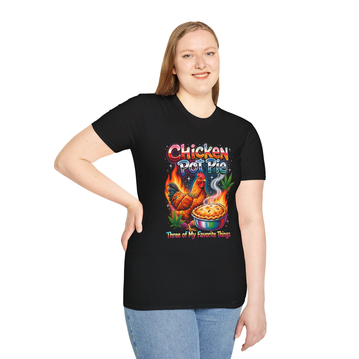 Retro Chicken Pot Pie 420 Tee – Vintage 90's Poster Style