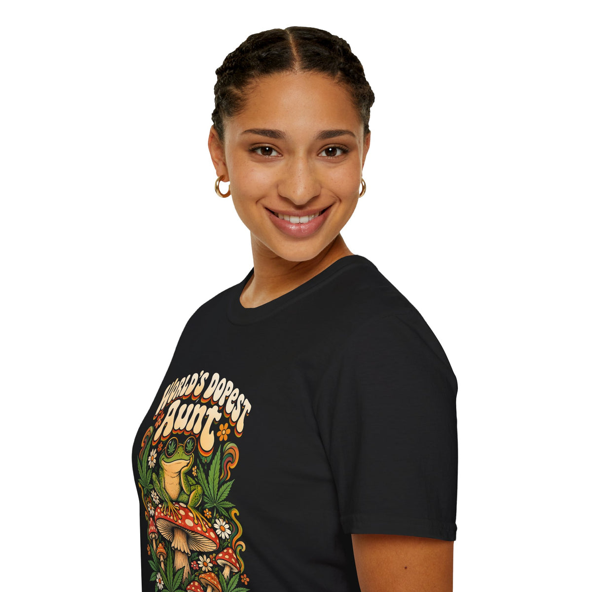 World's Dopest Aunt Tee – Mushroom Botanical Graphic T-Shirt