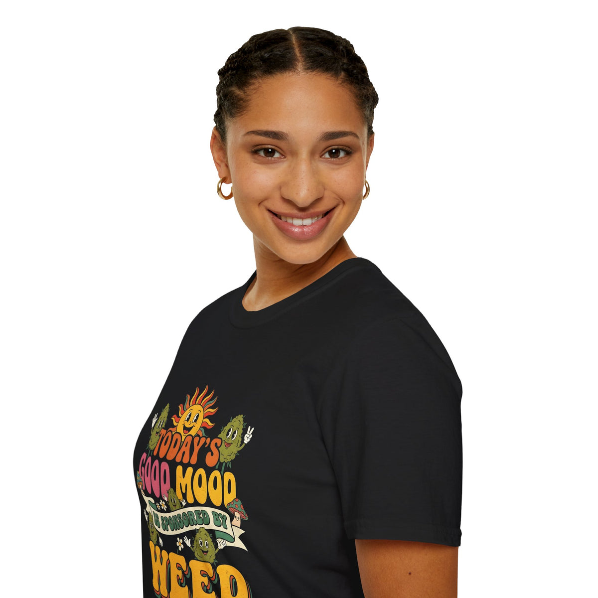 Good Mood Sponsored by Weed Tee – Retro Smiling Flowers