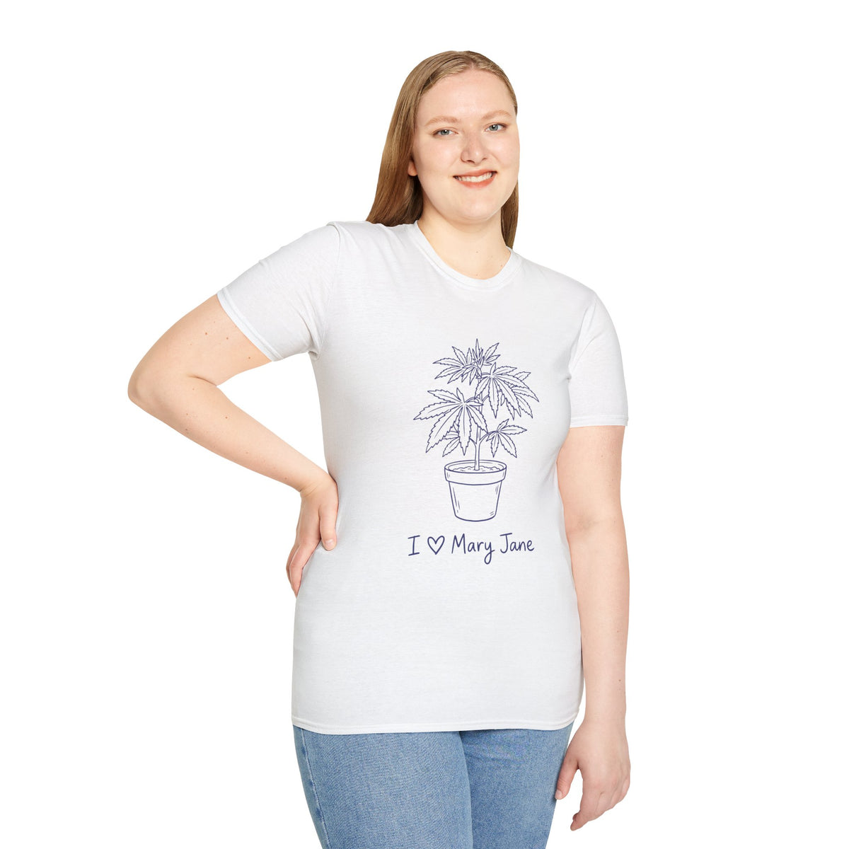 I Love Mary Jane Tee – Botanical Cannabis Plant Graphic