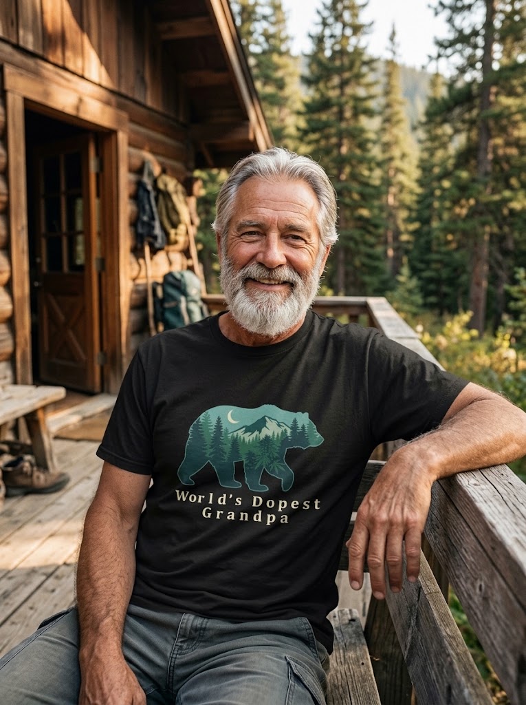 World's Dopest Grandpa Tee – Bear & Mountain Graphic